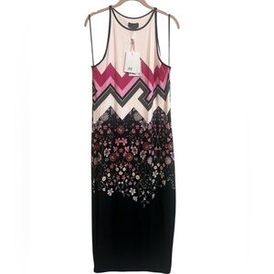 Ted Baker New Floral Chevron Maxi Dress Euro Size 4 USA 10